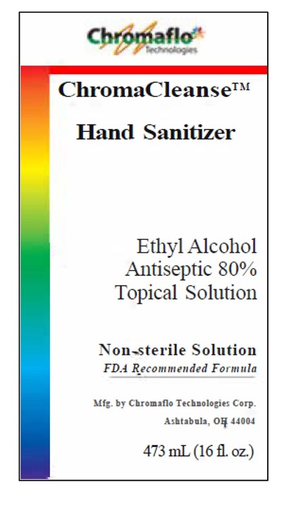 Front Panel (Chromaflo   Sanitizer   Ethyl Acohol   Front Panel   16 Oz. Bottle)